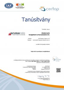 ISO 9001:2015 és 14001:2015 minőségirányítási és környezetközpontú irányítási rendszer